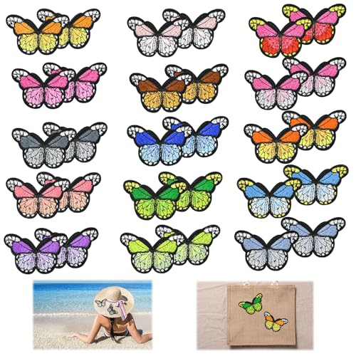 VCRANONR 30 Stück Schmetterling Patches, 7,4x4,5cm Patches Sticker zum Aufbügeln auf Stoff, Stickerei Aufnäher, DIY Bügelflicken Set, Dekoration Bestickte Patches, Handwerk Bügelbilder Aufnäher Blumen VCRANONR 30 Stück Schmetterling Patches, 7,4x4,5cm Patches Sticker zum Aufbügeln auf Stoff, Stickerei Aufnäher, DIY Bügelflicken Set, Dekoration Bestickte Patches, Handwerk Bügelbilder Aufnäher Blumen von VCRANONR
