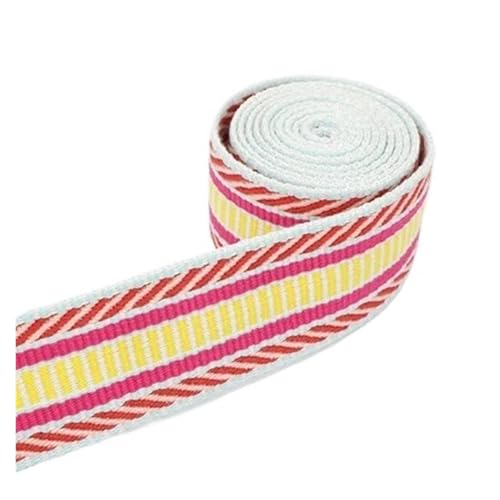 1 Yard Baumwollgurtband 3,8/5 cm Breite weiches dünnes Band Nähmaterial for Taschengurt Gürtel DIY Kleidung Klebeband Dekor Handwerk FüR Diy-Projekte, Handarbeiten(White yellow 3.8cm) von VCSZYAFX