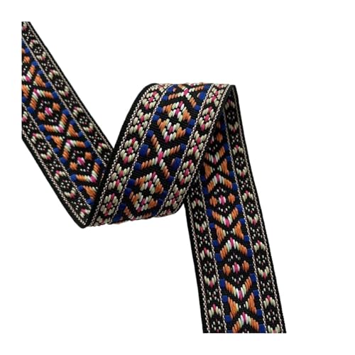 10 Yards Gurtband Gewebtes Jacquardband Geometrisches Fransenmuster for Bekleidungszubehör Breite 3,6-4 CM FüR Diy-Projekte, Handarbeiten(Purple orange) von VCSZYAFX