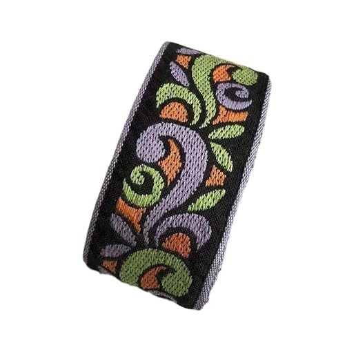 4 Yards breit, 4,2 cm, 5 cm, gewebtes Jacquardband, geometrische Figur for Riemen, Kleidungszubehör FüR Diy-Projekte, Handarbeiten(Black) von VCSZYAFX