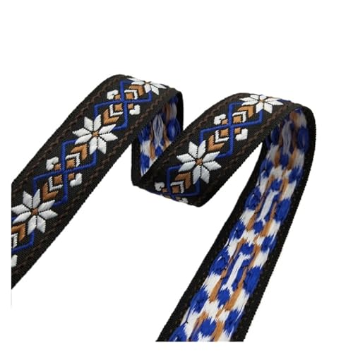 5 Yards 25mm 1 Zoll Sonnenblumen-Stickerei Jacquard Ribbon Trim Retro Fashion Design Gürtel for Kleidung Taschen Riemen Zubehör FüR Diy-Projekte, Handarbeiten(Color-06) von VCSZYAFX