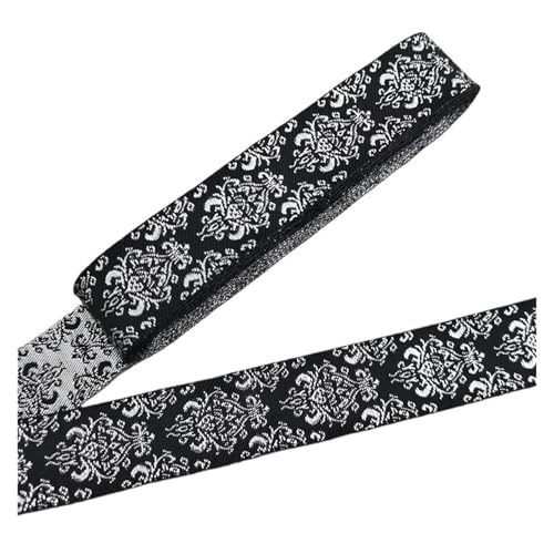 7 Meter 1 Zoll 25mm Goldfarbe Silberfarbe Vintage Stickband Spitzenbesatz DIY Kleidung Tasche Bestickter Stoff FüR Diy-Projekte, Handarbeiten(Color-13) von VCSZYAFX
