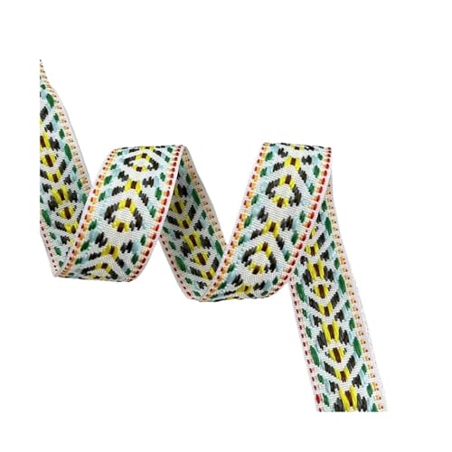 9 M Breite Über 3 CM Gewebtes Jacquardband Geometrisch for Kleidungszubehör FüR Diy-Projekte, Handarbeiten(Yellow) von VCSZYAFX