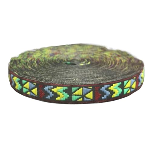 Band 5/8"(14mmx18yard/Sets) Polyester gewebtes Jacquardband grün 3D geometrische Serie Spitze FüR Diy-Projekte, Handarbeiten von VCSZYAFX