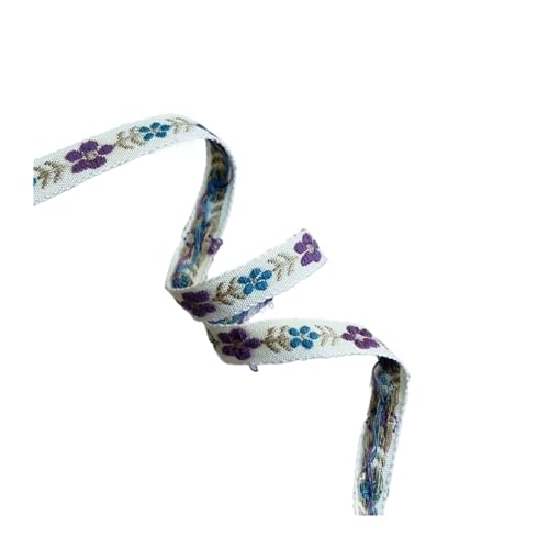 Baumwollgewebe 20 Yards gewebte Jacquard-Band-Spitze 0,9 cm Bekleidungszubehör FüR Diy-Projekte, Handarbeiten(Purple) von VCSZYAFX