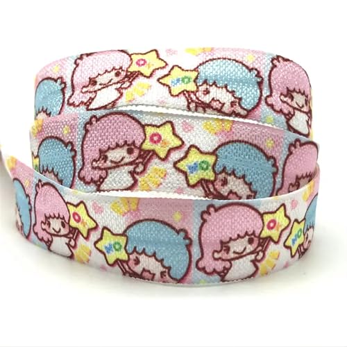 Gurtband, rosa, mit Ballett-Tanz-Aufdruck, for Umklappen, elastisches Cartoon-Muster, for Stirnband, Geschenkband, Party-Dekoration, Gurtband, 9,1 m, 16 mm FüR Diy-Projekte, Handarbeiten(P598) von VCSZYAFX