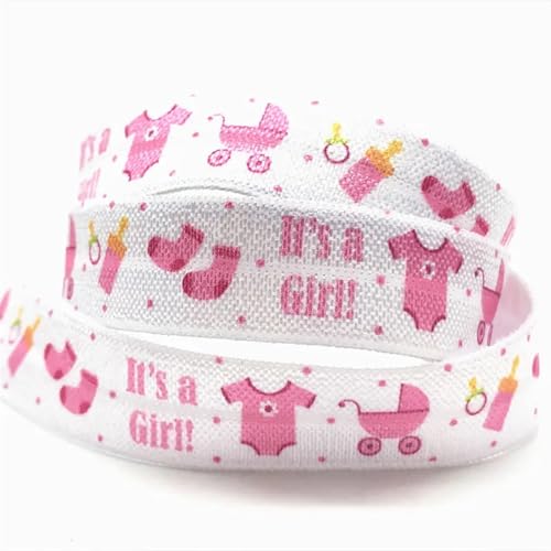 Gurtband, rosa, mit Ballett-Tanz-Aufdruck, for Umklappen, elastisches Cartoon-Muster, for Stirnband, Geschenkband, Party-Dekoration, Gurtband, 9,1 m, 16 mm FüR Diy-Projekte, Handarbeiten(P629) von VCSZYAFX