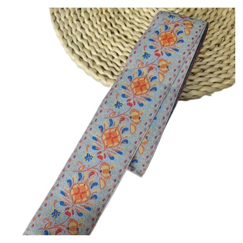 Gurtband 10 Yards gewebtes Jacquardband Spitze for Vorhang und Bekleidungszubehör Größe 5 cm FüR Diy-Projekte, Handarbeiten(Orange) von VCSZYAFX
