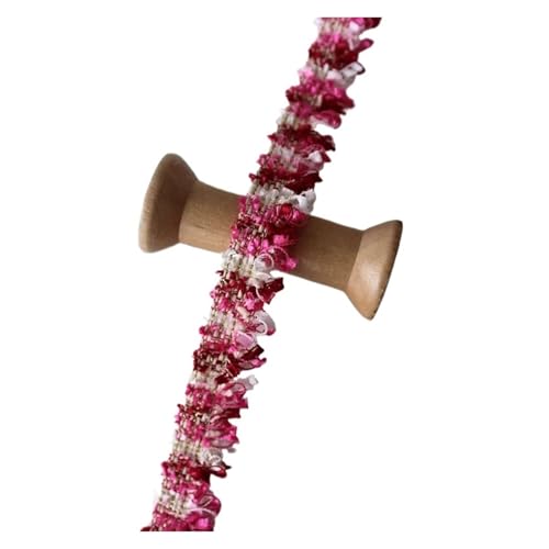 Gurtband 2 Yard 2 cm Tweed Fransenbesatz Gemischte Quaste Trimmen Nähzubehör for Kleidungsstück DIY Vintage Trimmen FüR Diy-Projekte, Handarbeiten(Hot pink (2cm) von VCSZYAFX