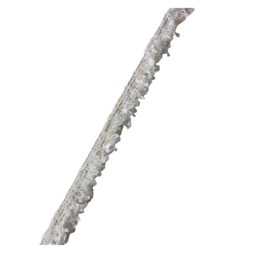 Gurtband 2 Yard 2 cm Tweed Fransenbesatz Gemischte Quaste Trimmen Nähzubehör for Kleidungsstück DIY Vintage Trimmen FüR Diy-Projekte, Handarbeiten(White (1.5cm) von VCSZYAFX