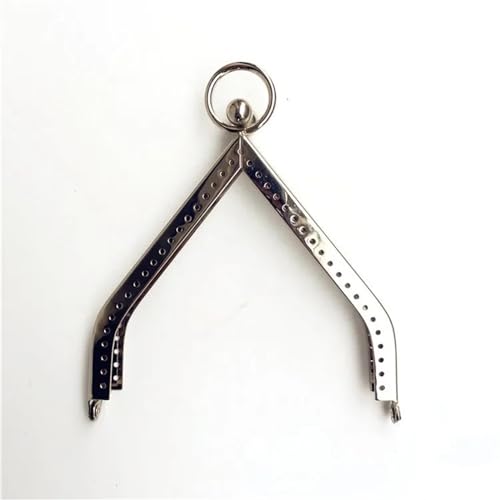 Taschenverschluss 11cm Dreieck Geldbörse Rahmen Kuss Verschluss DIY Metall Zubehör for Tasche Rahmen Vintage Münze Geldbörse Metall Clutch Tasche Rahmen FüR Die Handtaschenherstellung(Silver) von VCSZYAFX