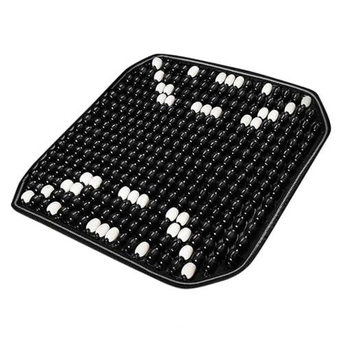 VCSZYAFX 45 Autositzbezug Holzperlen Autos Sitzbezug Kissen Home Office Perlensitzkissen Sommer Belüfteter Stuhlsitzbezug(Black) von VCSZYAFX