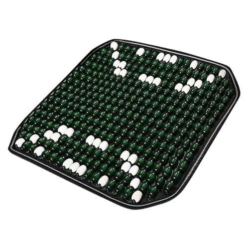VCSZYAFX 45 Autositzbezug Holzperlen Autos Sitzbezug Kissen Home Office Perlensitzkissen Sommer Belüfteter Stuhlsitzbezug(Green) von VCSZYAFX