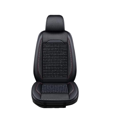VCSZYAFX Autositzbezug aus Holzperlen, Einzelsitz-Schutzbezug for Autositze, Vier Jahreszeiten, universell, bequem, Einzelsitz-Autokissen(Black) von VCSZYAFX