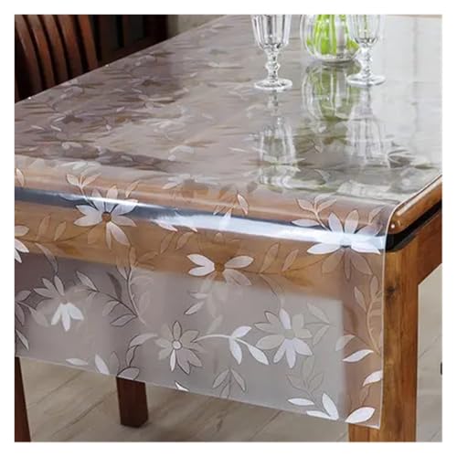 VCSZYAFX Tischfolie Durchsichtig 1.5mm Translucent Waterproof Soft Tablecloth Rectangle Table Cloths Coffee Table Mat Table Cover for Kitchen FüR Wohnzimmertisch Restaurant(B 1.5mm,90x150cm) von VCSZYAFX