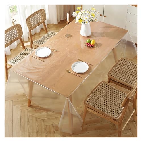 VCSZYAFX Tischfolie Durchsichtig Simple and Thin PE Waterproof Transparent Tablecloth FüR Wohnzimmertisch Restaurant(150x100cm) von VCSZYAFX