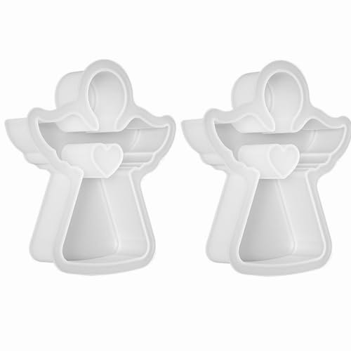 2 Stück Kerzen Silikonform 3D Engel Silikon Kerzenform, Engel Silikonformen Gießformen Kerzenformen zum Gießen, 3D Engel Kerzen Formen Silikon, Engel Gießformen Silikon Kerzen Selber Machen (2Stück-B) von VCTKLN