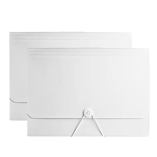 Expanding File Folder, Erweiterbarer Akkordeon-Aktenordner, 13 Taschen, A4-Dokumentenhalter, mehrfarbig, 2 Stück(White) von VDCVADKYE