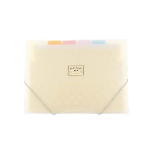 Expanding File Folder, PP Fächermappe A4 8 Lagen Multicolor(Beige) von VDCVADKYE