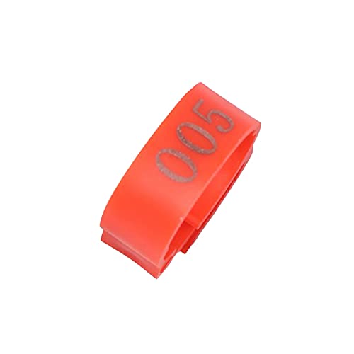 Hühnerbein Ringe， 100 Pcs Huhn Fuß Ring Einstellbare Größe Geflügel Bein Digitale Label Schnalle Ring(Red) von VDCVADKYE