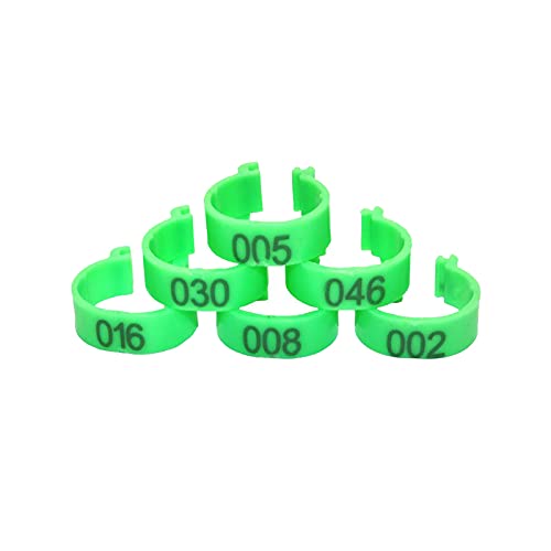 Hühnerbein Ringe， 100 Pcs Innen Durchmesser 1,6 cm Offene Art Schnalle Huhn Fuß Ring Geflügel Bein Bänder(Green) von VDCVADKYE