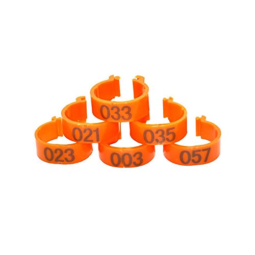 Hühnerbein Ringe， 100 Pcs Innen Durchmesser 1,6 cm Offene Art Schnalle Huhn Fuß Ring Geflügel Bein Bänder(Orange) von VDCVADKYE