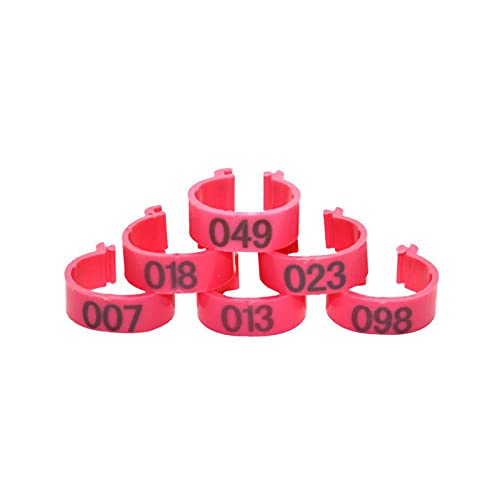 Hühnerbein Ringe， 100 Pcs Innen Durchmesser 1,6 cm Offene Art Schnalle Huhn Fuß Ring Geflügel Bein Bänder(Pink) von VDCVADKYE