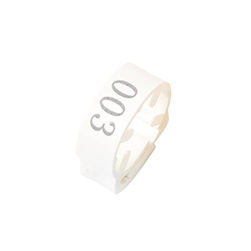 Hühnerbein Ringe， 100Pcs Huhn Füße Ring Einstellbare Größe Geflügel Bein Digital Tag Schnalle Ring(White) von VDCVADKYE