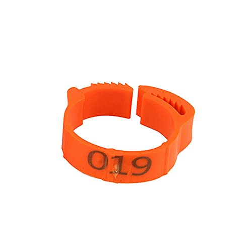 Hühnerbein Ringe， 100Pcs Huhn Fuß Ring Einstellbare Größe Geflügel Bein Digitale Label Schnalle Ring(Orange) von VDCVADKYE