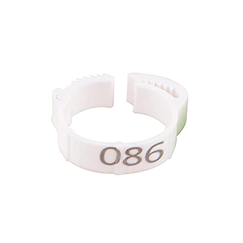 Hühnerbein Ringe， 100Pcs Huhn Fuß Ring Einstellbare Größe Geflügel Bein Digitale Label Schnalle Ring(White) von VDCVADKYE