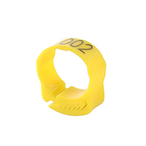 Hühnerbein Ringe， 100Pcs Huhn Fuß Ring Einstellbare Größe Geflügel Bein Digitale Label Schnalle Ring(Yellow) von VDCVADKYE