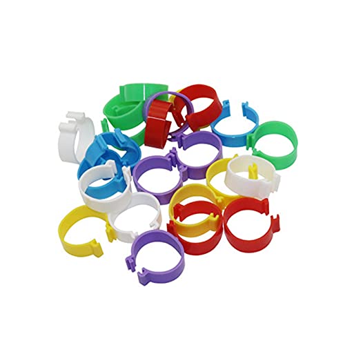 Hühnerbein Ringe， 60 Stück 2,5 cm Hühnerfußringe Clipring Wachtelfußringe(Black) von VDCVADKYE