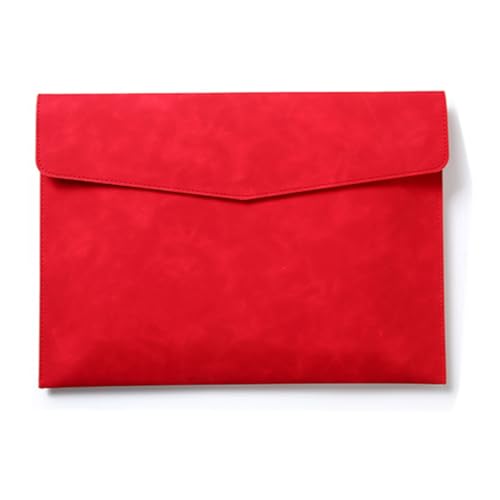 Lederumschlag Dokumententasche, Dokumentenhalter, Aktenordner, PU-Leder, Größe A4, Druckknopf, Büro-Akte, mehrfarbig, 33 x 24 cm(Red) von VDCVADKYE