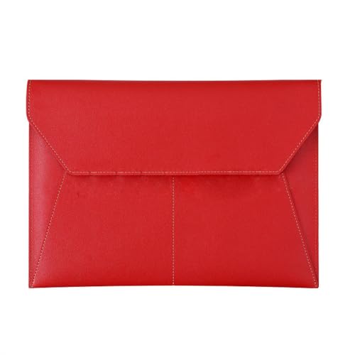 Lederumschlag Dokumententasche, Dokumentenhalter aus Leder, A4-Datei-Organizer, mehrfarbig, Größe 23,5 x 33 cm, 2 Stück(Red) von VDCVADKYE
