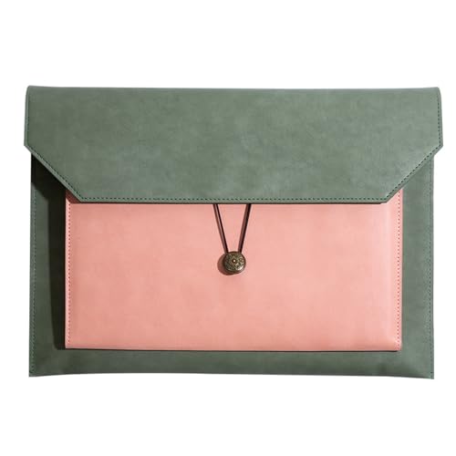 Lederumschlag Dokumententasche, Dokumentenhalter aus Leder, Geldbörse, Aktenordner, Aktentasche, Grün, 33,9 x 23,8 cm, PU-Leder von VDCVADKYE