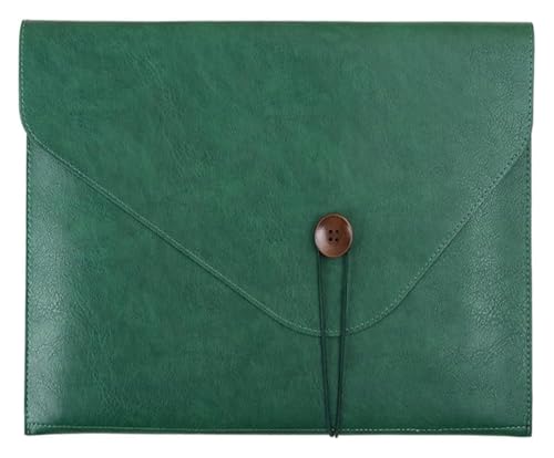 Lederumschlag Dokumententasche, Dokumentenhalter aus Leder, Umschlag, Aktenordner, Organizer, Aufbewahrungstasche, mehrfarbig, 247 x 353 x 235 mm, 3 Stück(Green) von VDCVADKYE