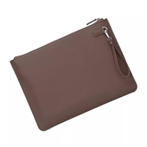 Lederumschlag Dokumententasche, Dokumentenhalter aus Leder, Umschlag, Brieftasche, Aktenordner, Organizer, 250 x 345 mm, mehrfarbig, PU, ​​A4, Business-Aktentasche, Aufbewahrungstasche(Brown) von VDCVADKYE
