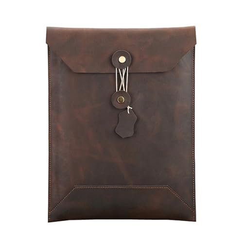 Lederumschlag Dokumententasche, Dokumentenhalter aus Leder im A4-Format, Kaffeefarbe, Retro-Aktentasche, Dateiordner, Organizer for Büro, Reisen, Tablet, Laptop Lederumschlag Dokumententasche, Dokumentenhalter aus Leder im A4-Format, Kaffeefarbe, Retro-Aktentasche, Dateiordner, Organizer for Büro, Reisen, Tablet, Laptop von VDCVADKYE