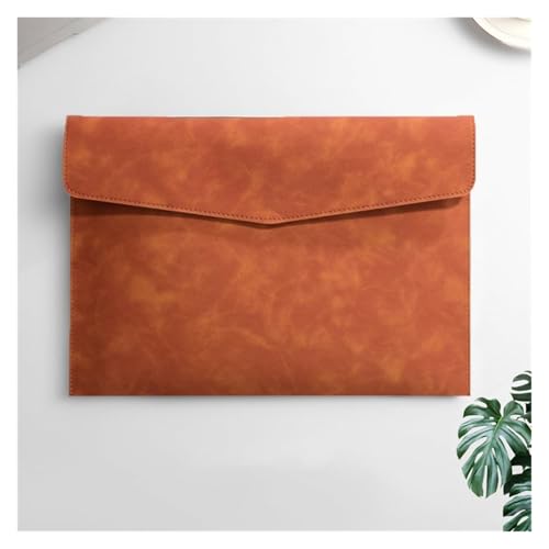 Lederumschlag Dokumententasche, Dokumentenhalter aus Leder mit Umschlag, Aktenordner, A4, Papier-Organizer, 235 x 330 mm, mehrfarbig, 3 Stück(Brown) von VDCVADKYE