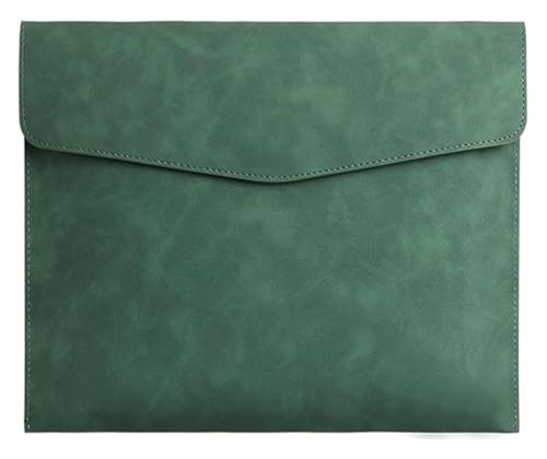 Lederumschlag Dokumententasche, Dokumentenhalter aus Leder mit Umschlag, Aktenordner, A4, Papier-Organizer, 235 x 330 mm, mehrfarbig, 3 Stück(Green) von VDCVADKYE