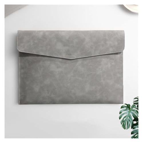 Lederumschlag Dokumententasche, Dokumentenhalter aus Leder mit Umschlag, Aktenordner, A4, Papier-Organizer, 235 x 330 mm, mehrfarbig, 3 Stück(Grey) von VDCVADKYE