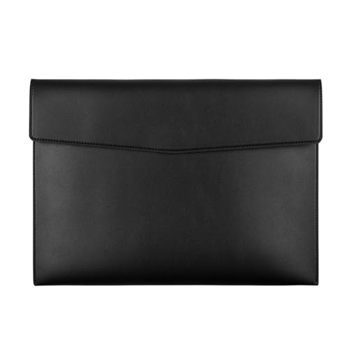 Lederumschlag Dokumententasche, Dokumentenhalter aus Leder mit Umschlag, Aktenordner, Business-Aktentasche, PU, ​​mehrfarbig, 24 x 33 cm, 2 Stück(Black) von VDCVADKYE