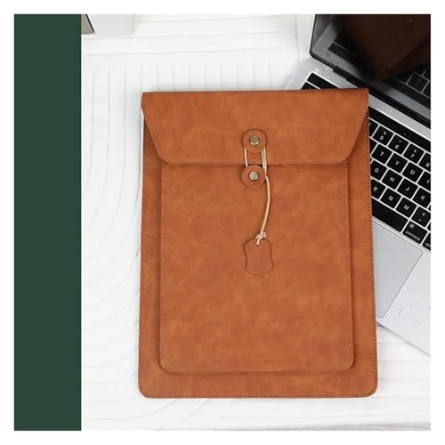 Lederumschlag Dokumententasche, Dokumentenhalter und Aktenordner aus Leder for Laptop und Tablet, 34 x 25,3 cm, 13 Zoll, mehrfarbig(Brown) von VDCVADKYE