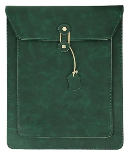 Lederumschlag Dokumententasche, Dokumentenhalter und Aktenordner aus Leder for Laptop und Tablet, 34 x 25,3 cm, 13 Zoll, mehrfarbig(Green) von VDCVADKYE