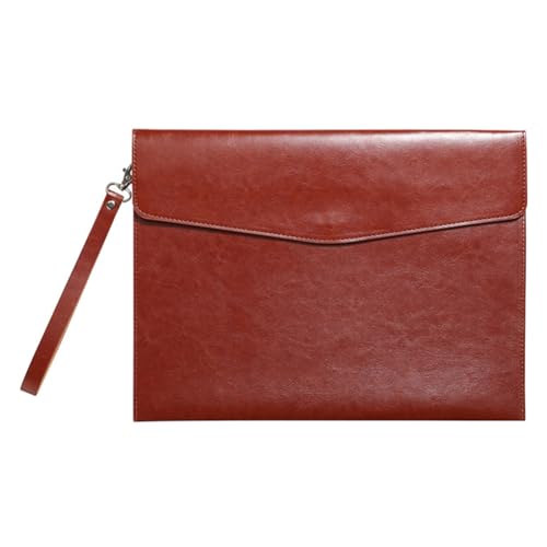Lederumschlag Dokumententasche, Dokumentenhülle aus Leder, A4, for die Aufbewahrung von Geschäftsakten, Rot, 33 x 24,5 cm(Red 2) von VDCVADKYE