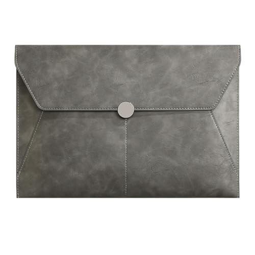 Lederumschlag Dokumententasche, Dokumentenmappe, Organizer, Umschlaghülle aus PU-Leder, 240 x 347 mm, mehrfarbig, 2 Stück(Grey) von VDCVADKYE
