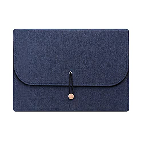 Lederumschlag Dokumententasche, Dokumentenmappe aus Leder, 13 Fächer, Organizer, mehrfarbig, 33 x 3 x 24,5 cm(Blue) von VDCVADKYE