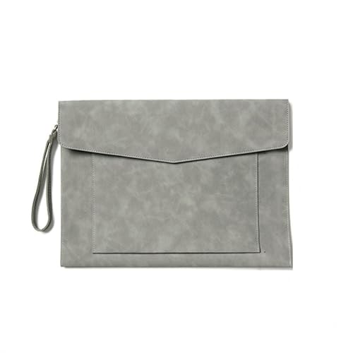 Lederumschlag Dokumententasche, Dokumententasche aus PU-Leder, 330 x 240 mm, mehrfarbig, 2er-Pack(Grey) von VDCVADKYE