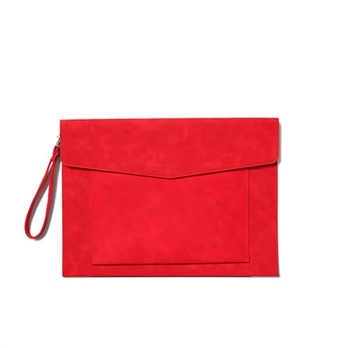 Lederumschlag Dokumententasche, Dokumententasche aus PU-Leder, 330 x 240 mm, mehrfarbig, 2er-Pack(Red) von VDCVADKYE