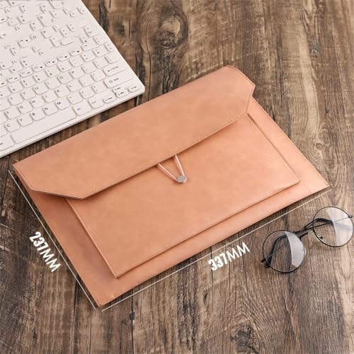 Lederumschlag Dokumententasche, Dokumententasche aus PU-Leder, 337 x 237 mm, mehrfarbig, 2er-Pack(Beige) von VDCVADKYE
